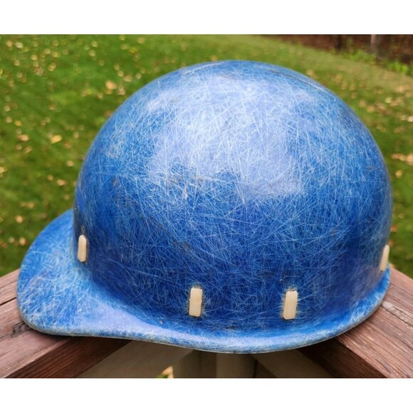 Blue Fiberglass Hard Hat Duck Bill Adjustable Liner Dockson Detroit Vintage Cap - Picture 2 of 9